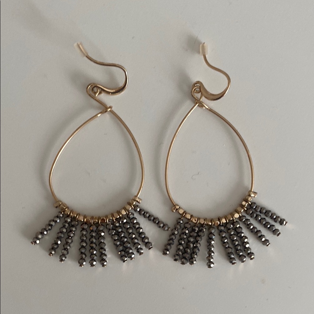 Banana Republic Factory Gold And Silver Fringe Earrings